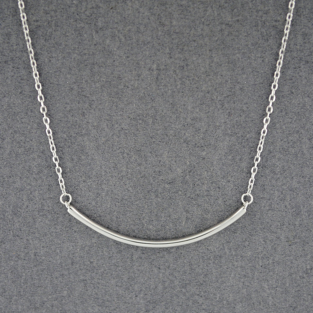 Sterling Silver Curved Bar Necklace
