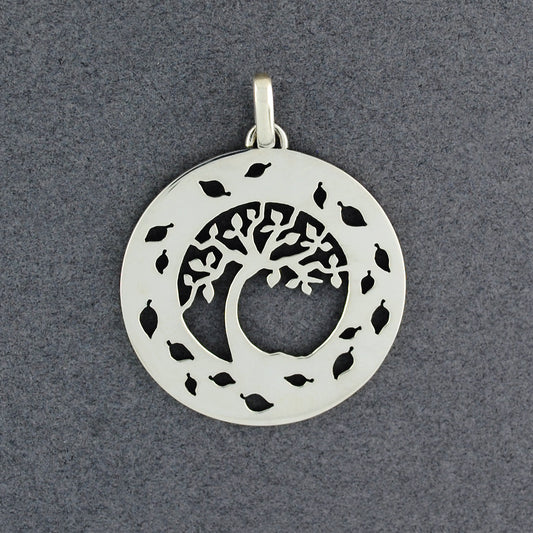 Tree of Life with Leaf Border Pendant