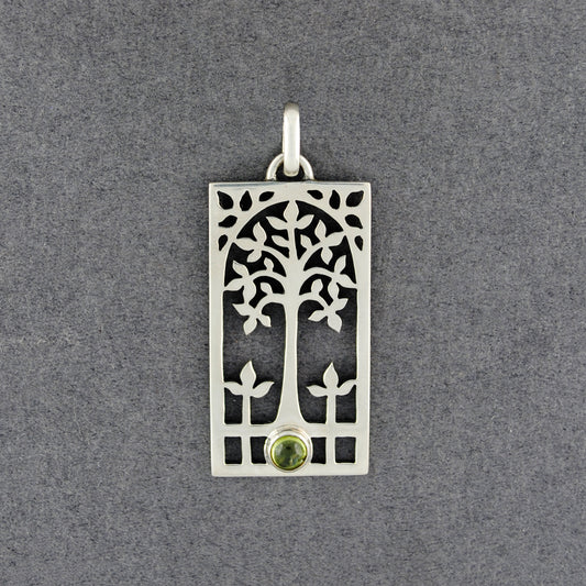 Framed Tree of Life Pendant with Peridot