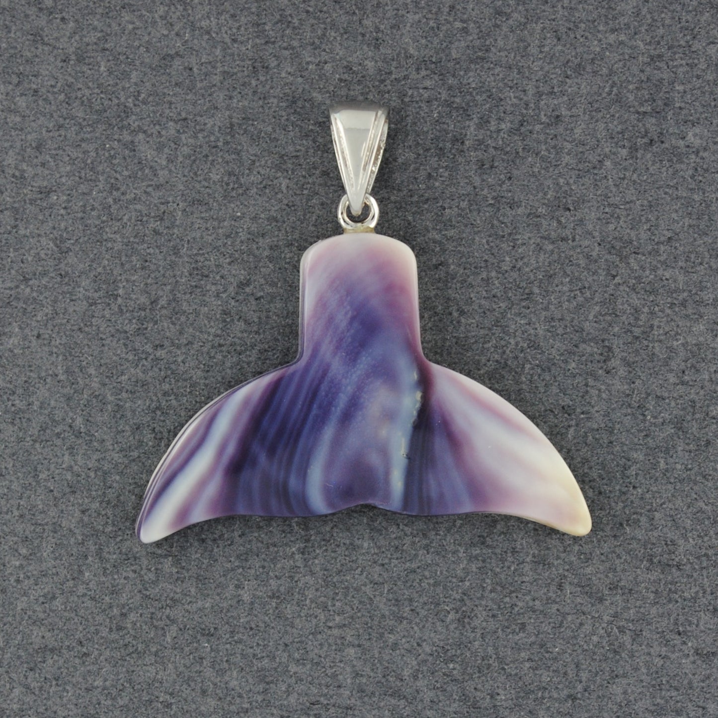 Wampum Carved Whale Tail Pendant