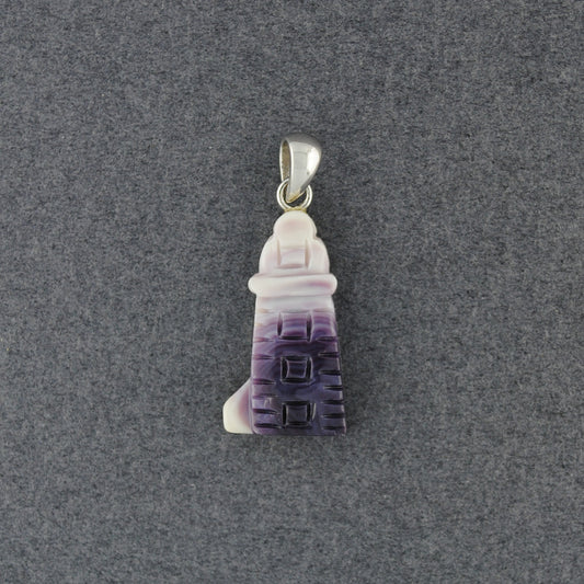 Wampum Carved Lighthouse Pendant