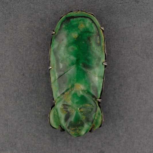 1940's Sterling Aztec Long Face Brooch