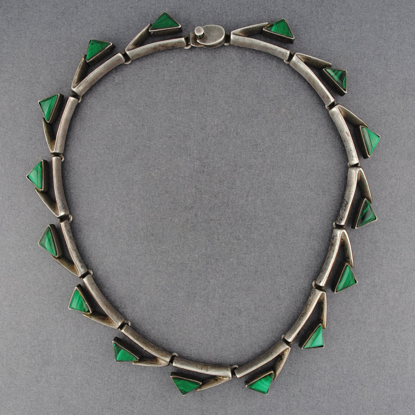 Mexican Sterling Silver Malachite Necklace