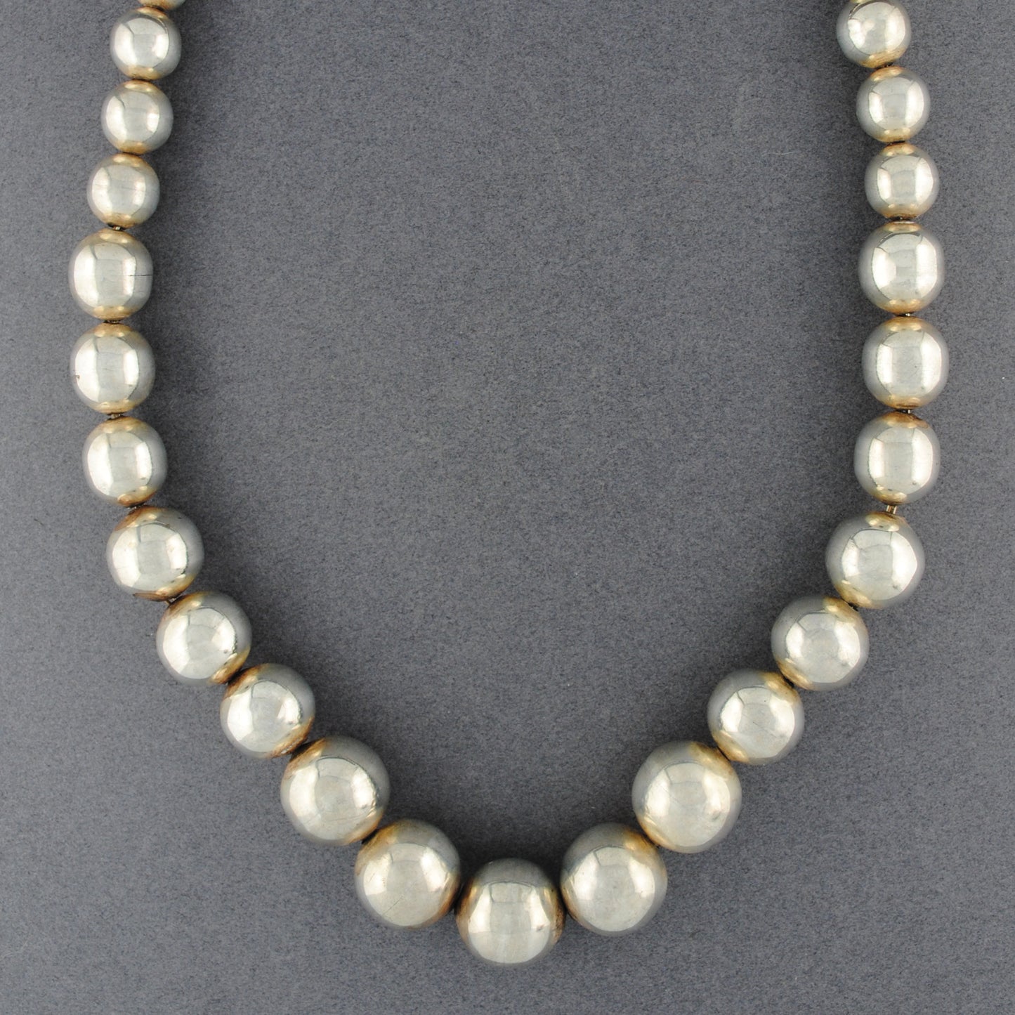 Sterling Silver Graduated Beaded Necklace
