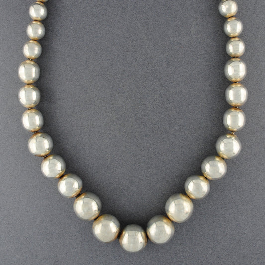 Sterling Silver Graduated Beaded Necklace
