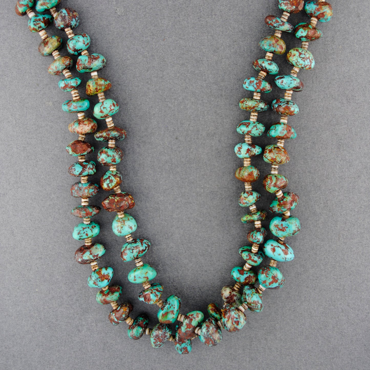 Turquoise & Heishi Beaded Necklace, Bracelet and Earring Set