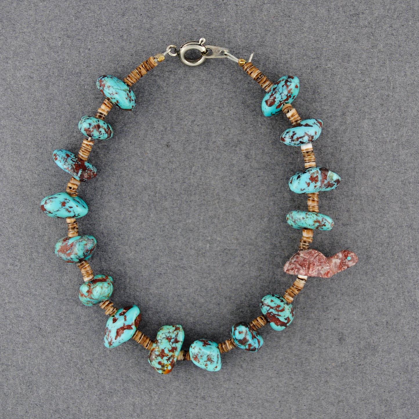 Turquoise & Heishi Beaded Necklace, Bracelet and Earring Set