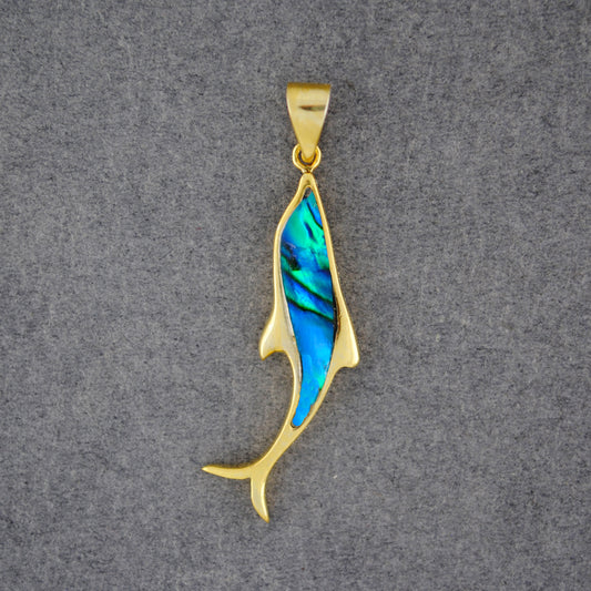 Gold Vermeil Paua Fish Pendant