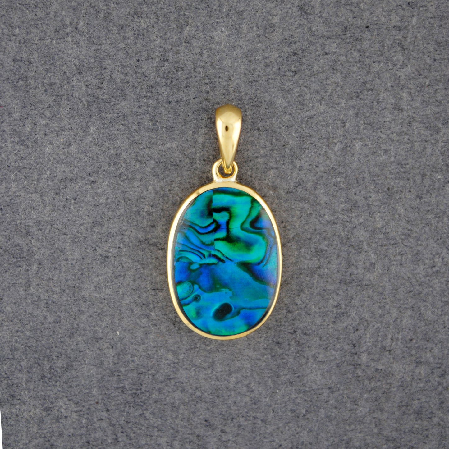 Gold Vermeil Paua Medium Oval Pendant
