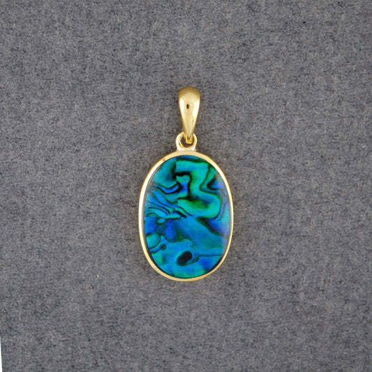 Gold Vermeil Paua Medium Oval Pendant