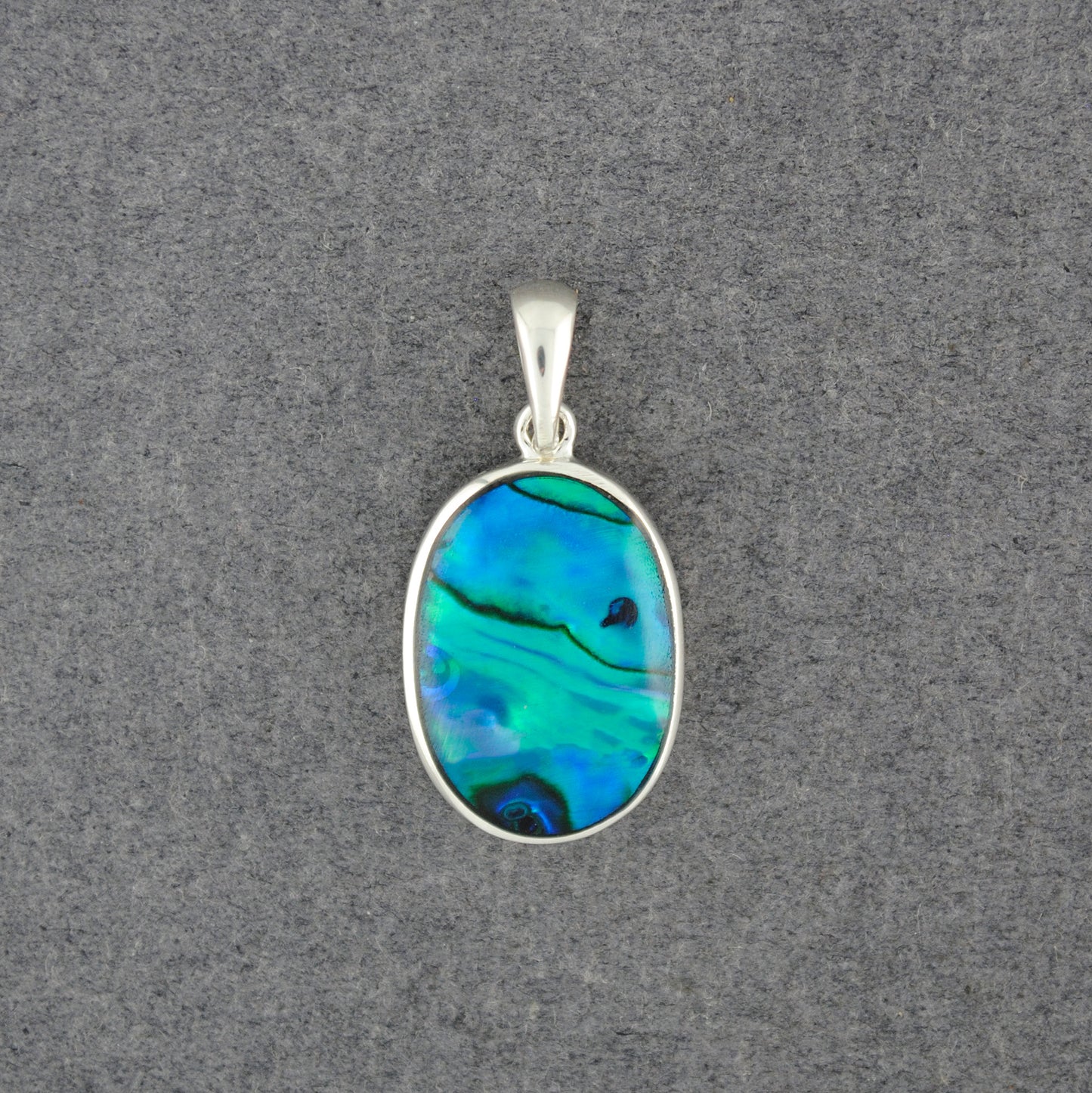 Sterling Silver Paua Medium Oval Pendant