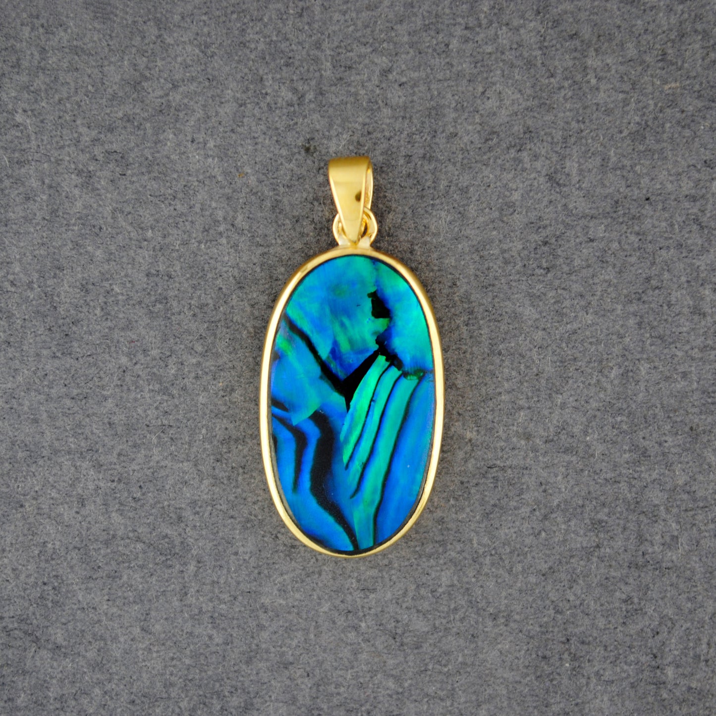 Gold Vermeil Paua Large Oval Pendant