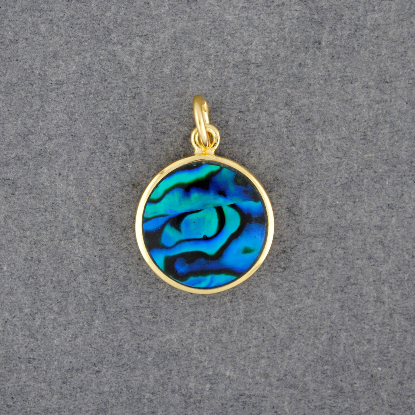 Gold Vermeil Paua Medium Circle Pendant