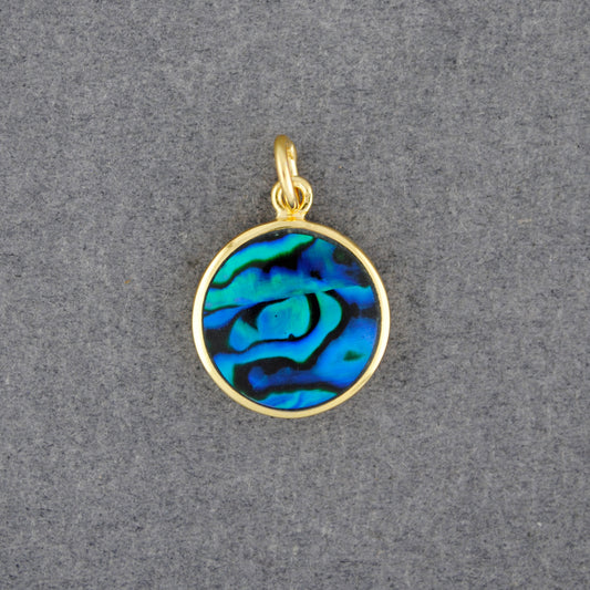 Gold Vermeil Paua Medium Circle Pendant