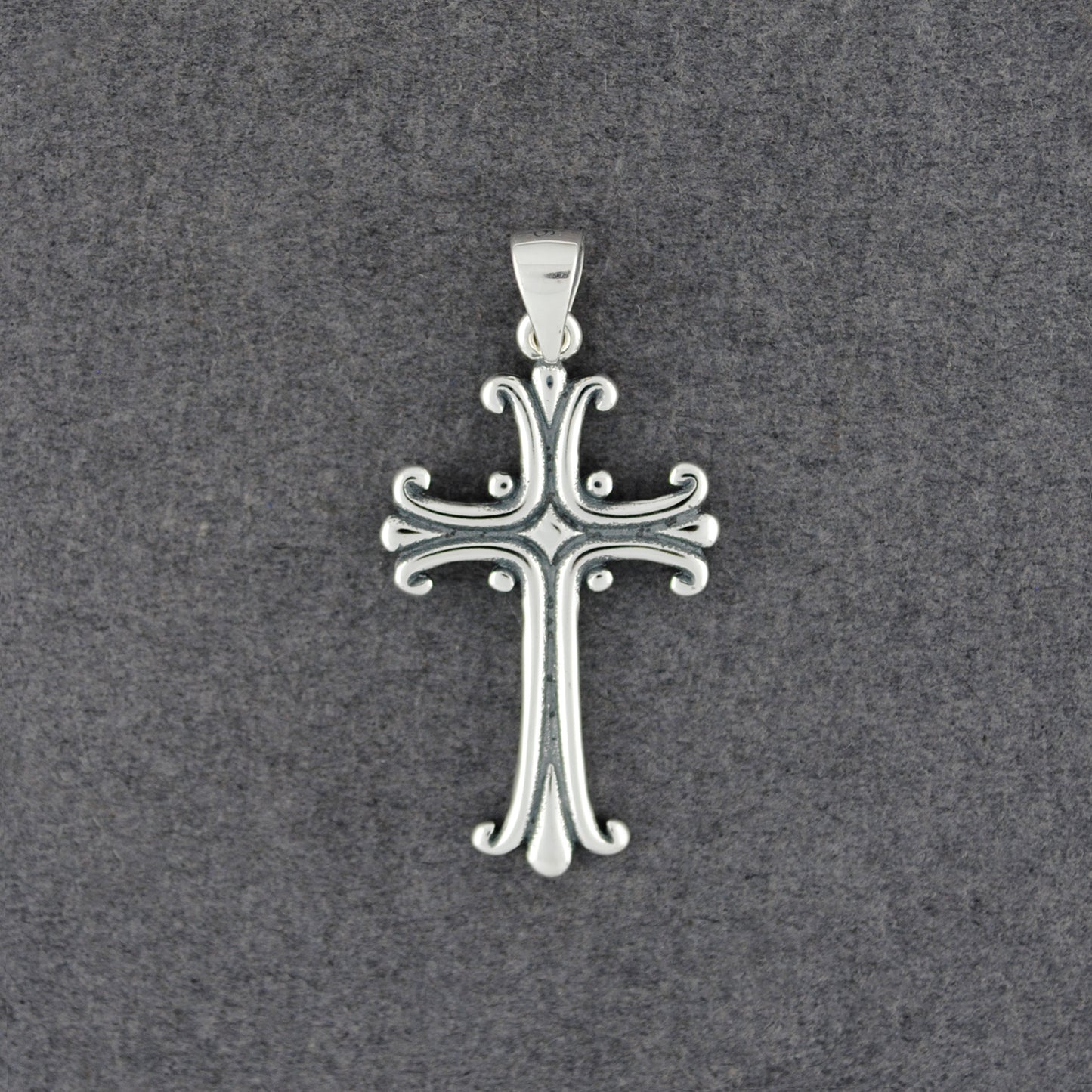 Sterling Silver Deco Cross Pendant