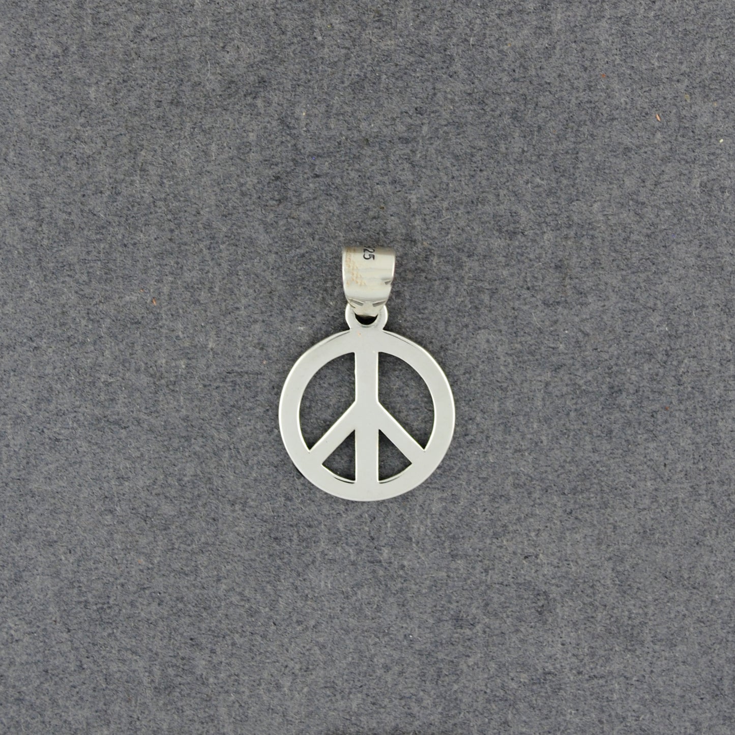 Sterling Silver Small Peace Sign Pendant