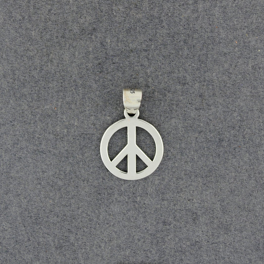 Sterling Silver Small Peace Sign Pendant