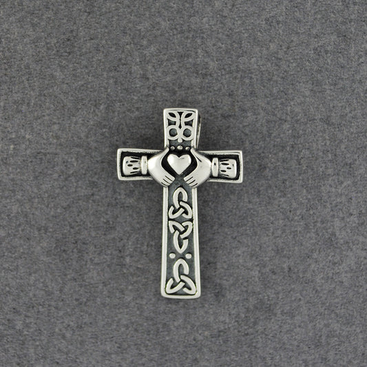 Sterling Silver Claddagh Cross Pendant