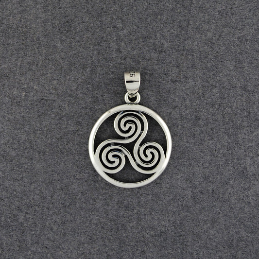 Sterling Silver Cutout Triskelion Pendant