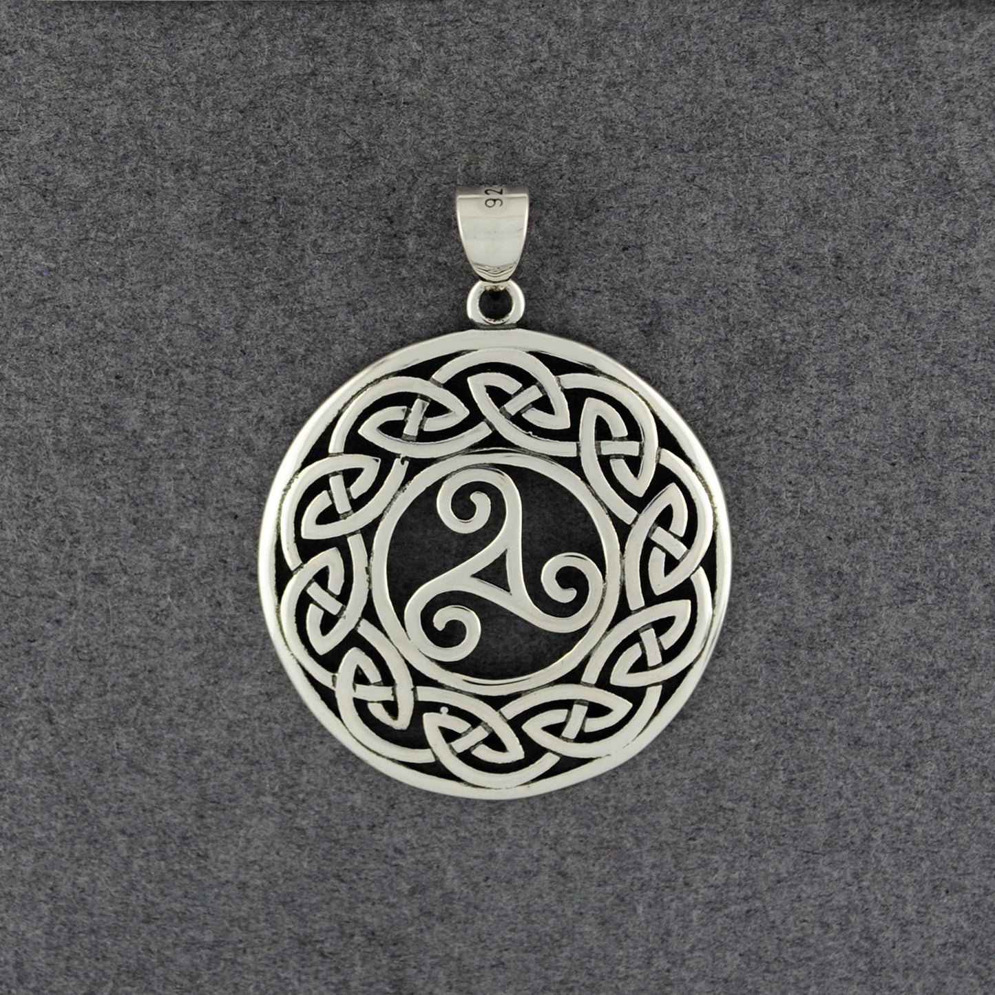 Sterling Silver Triskelion with Weave Pendant