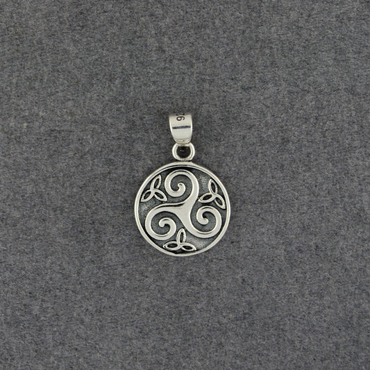 Sterling Silver Antiqued Triskelion Pendant