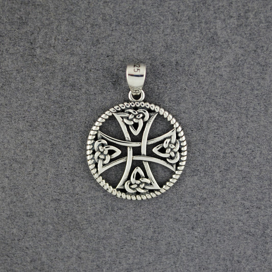 Sterling Silver Detailed Celtic Cross Pendant