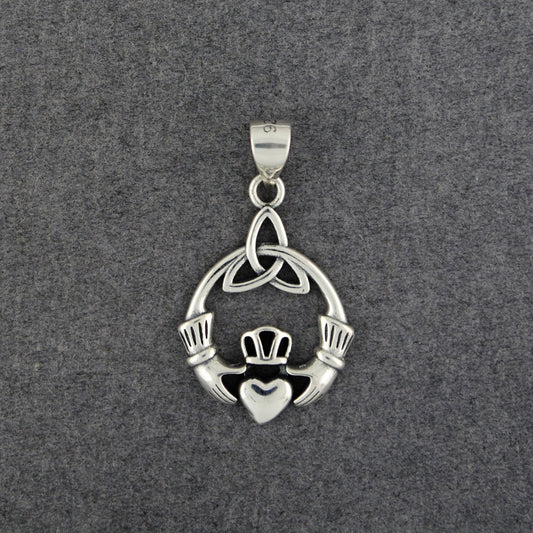 Sterling Silver Trinity Claddagh Pendant