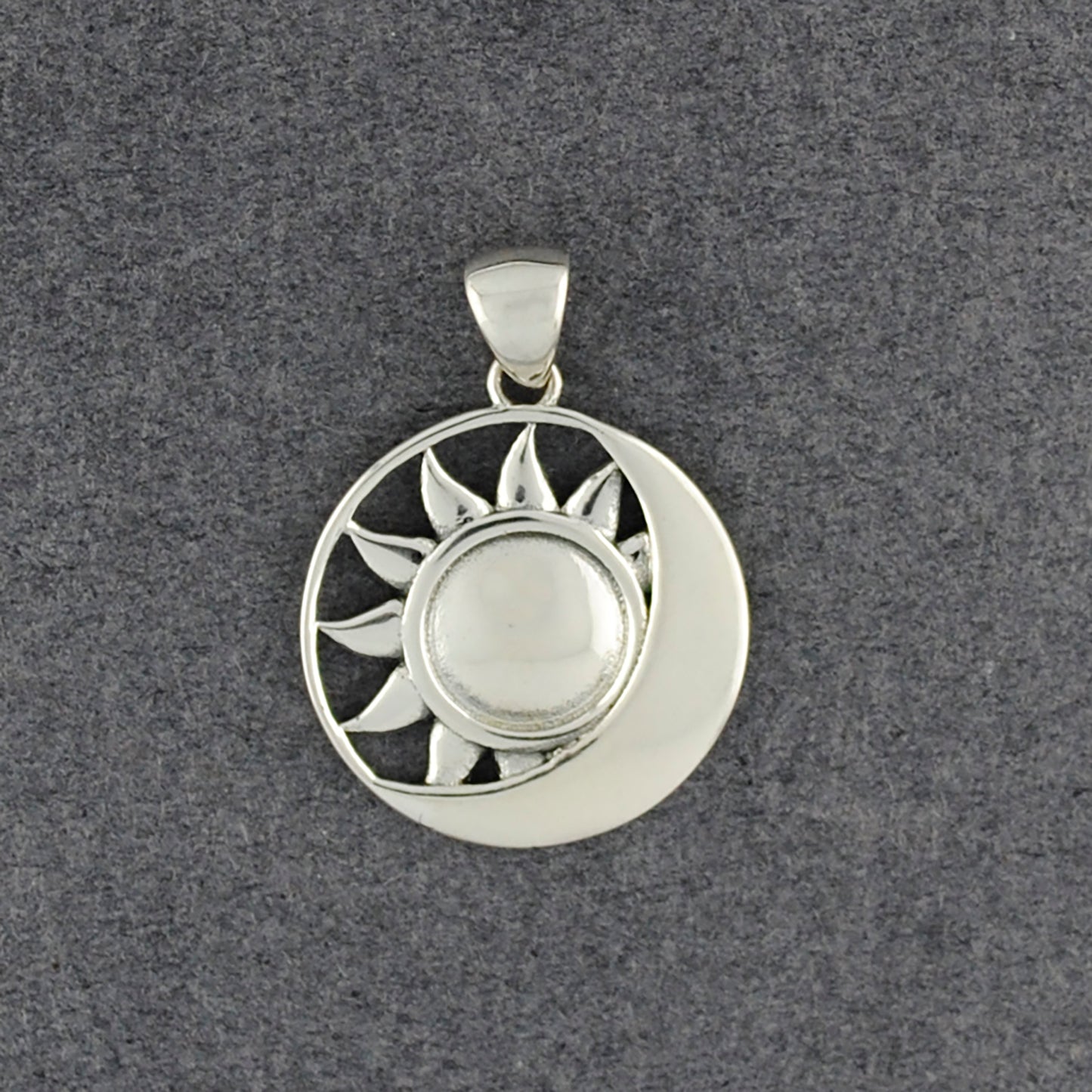 Sterling Silver Sun and Moon Pendant
