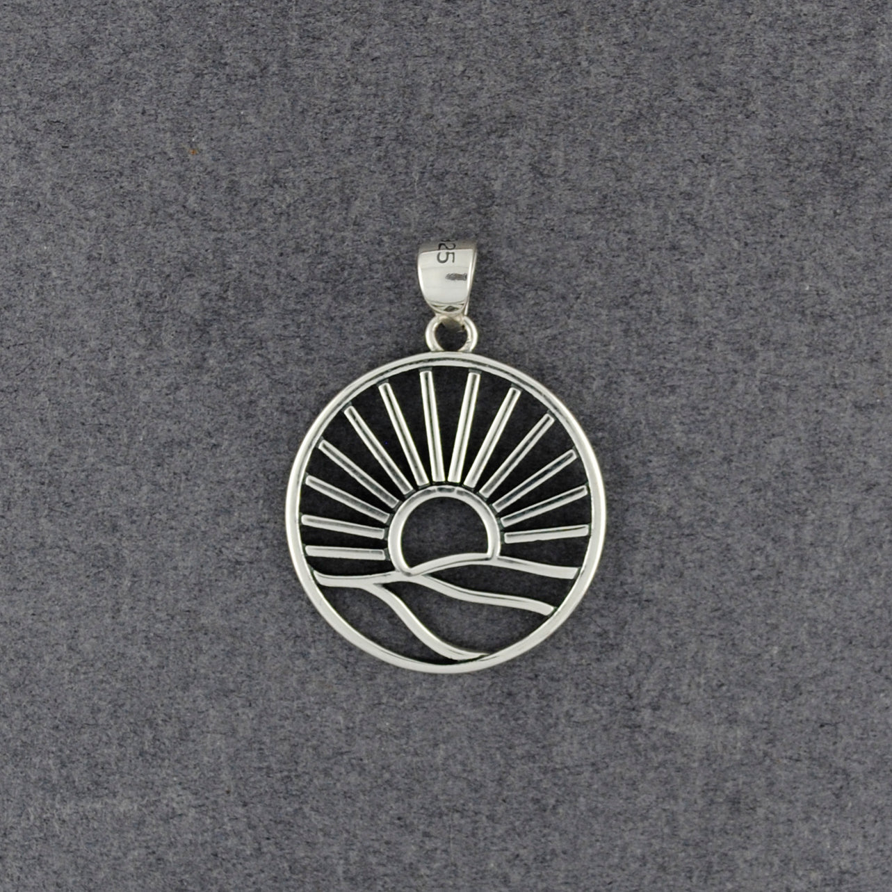 Sterling Silver Sun & Hills Pendant
