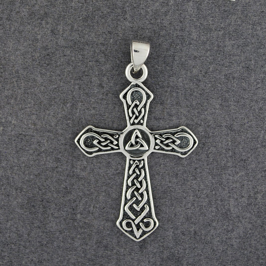 Sterling Silver Celtic Cross & Triquetra Pendant