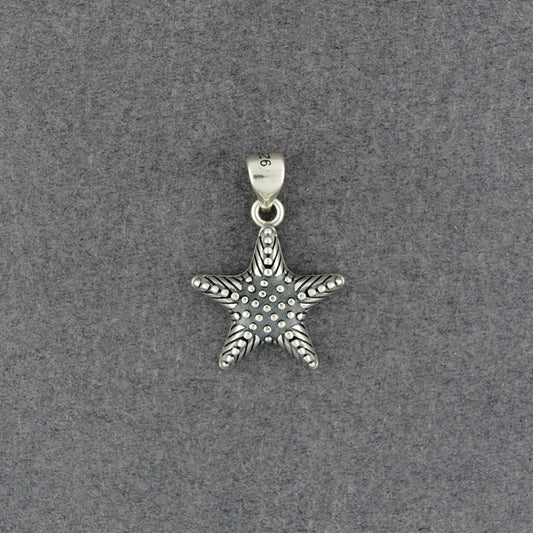 Sterling Silver Small Antiqued Starfish Pendant