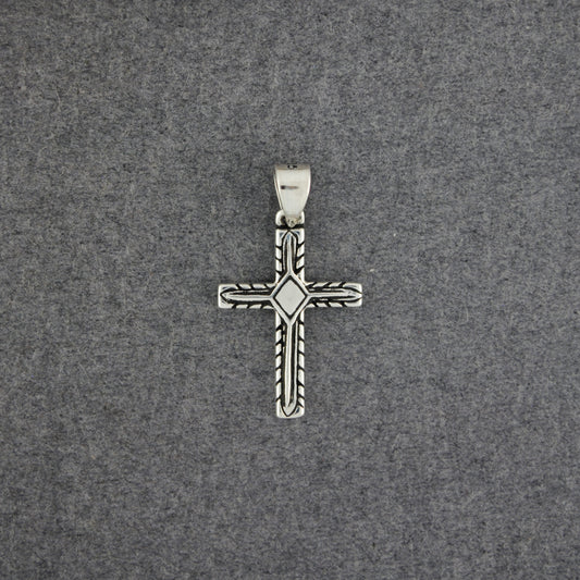 Sterling Silver Mini Detailed Cross Pendant