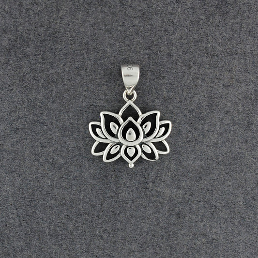 Sterling Silver Small Lotus Pendant