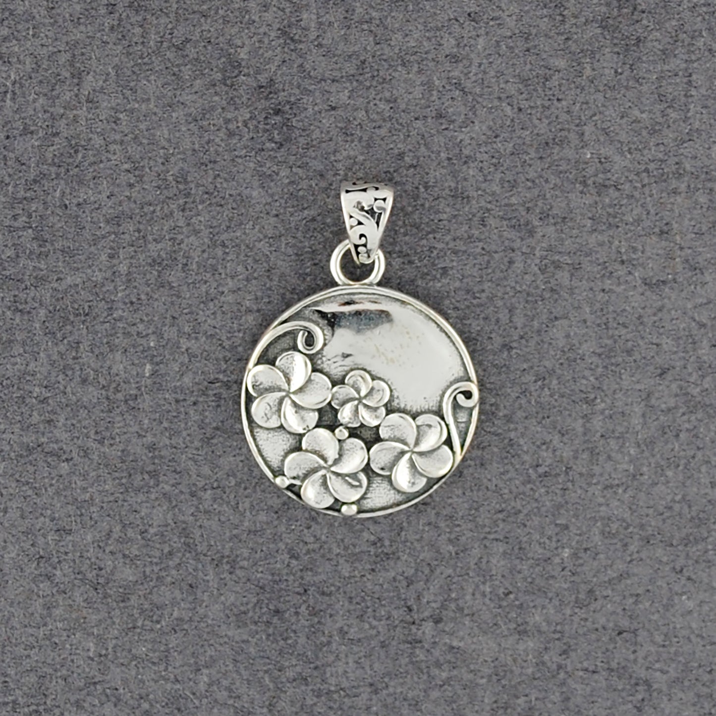 Sterling Silver Plumeria Flowers Pendant