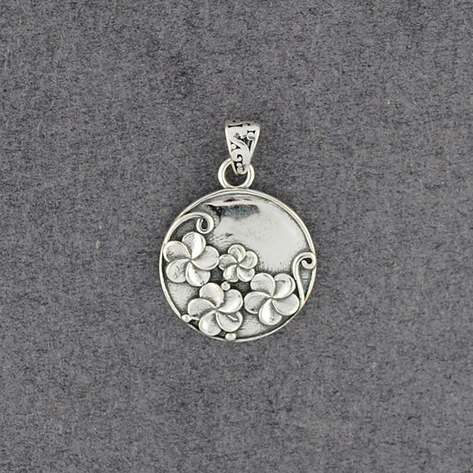 Sterling Silver Plumeria Flowers Pendant