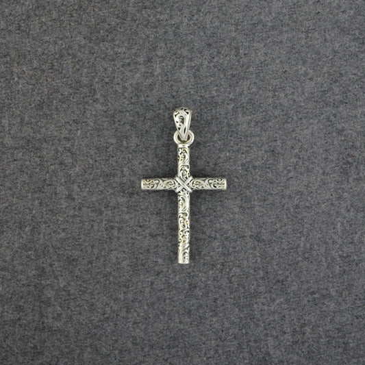 Sterling Silver Delicate Detailed Cross Pendant