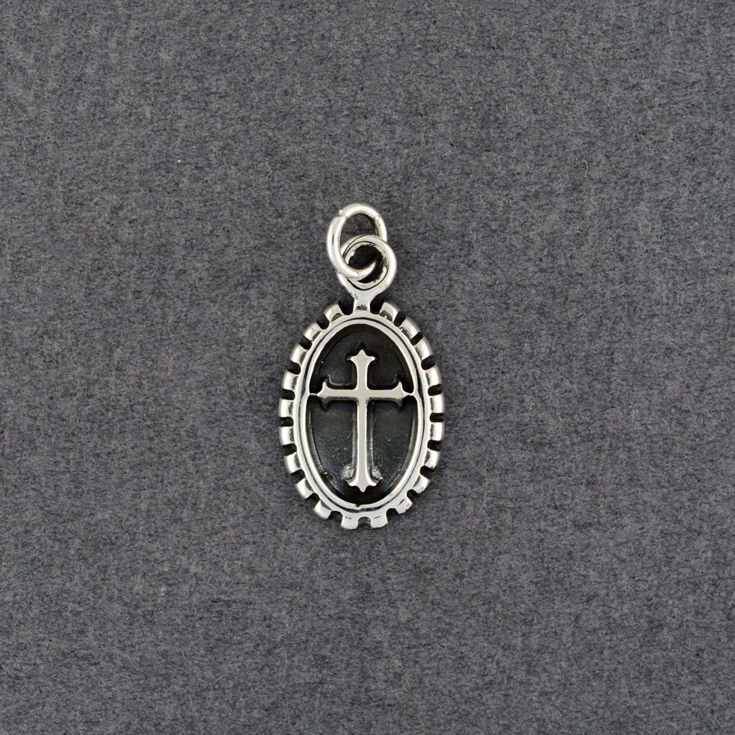 Sterling Silver Antiqued Cross Medallion Pendant