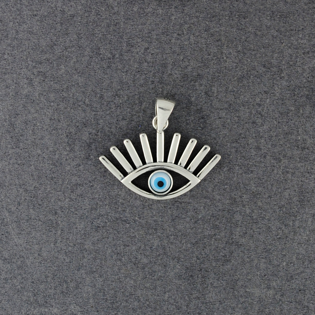 Sterling Silver Mother of Pearl Evil Eye Pendant