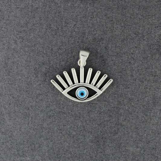 Sterling Silver Mother of Pearl Evil Eye Pendant