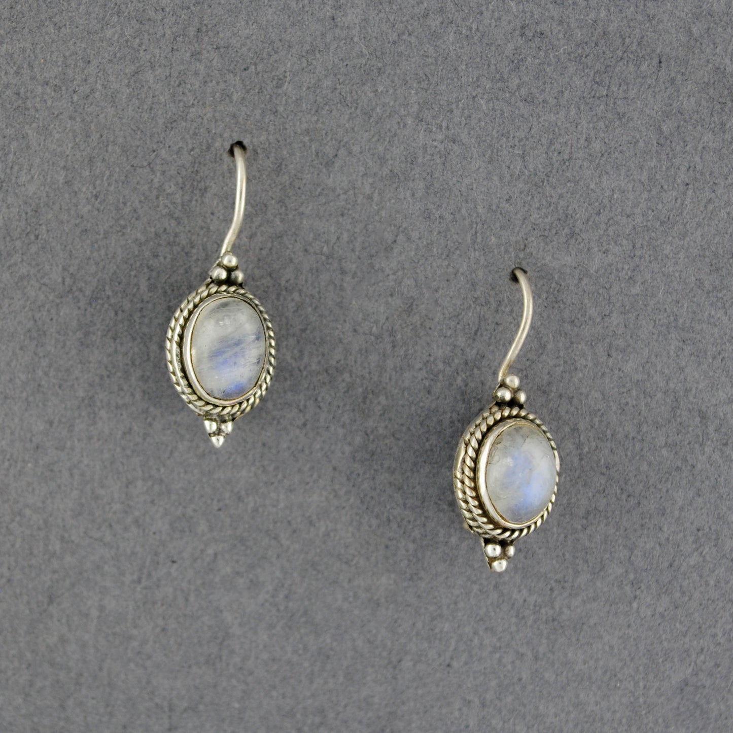Sterling Silver Moonstone Oval Earrings