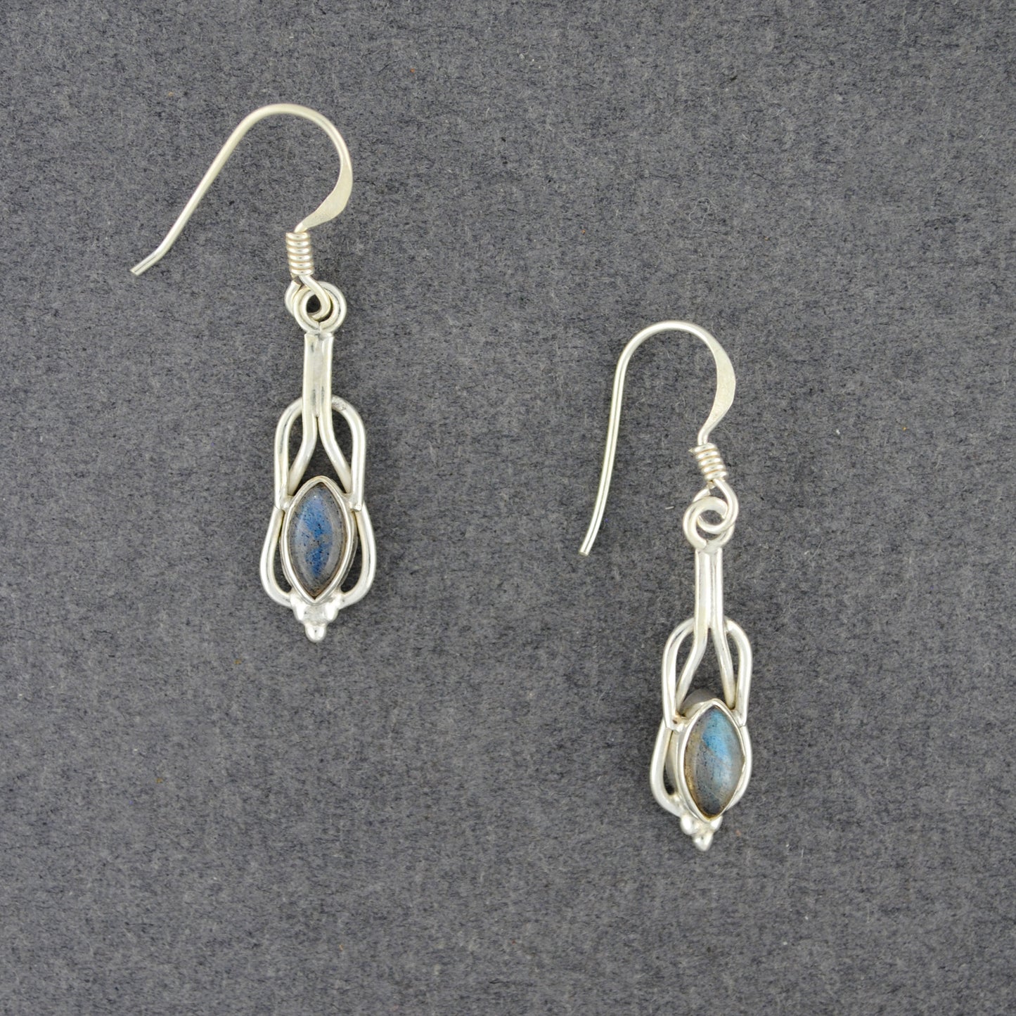 Sterling Silver Labradorite Knot Earrings