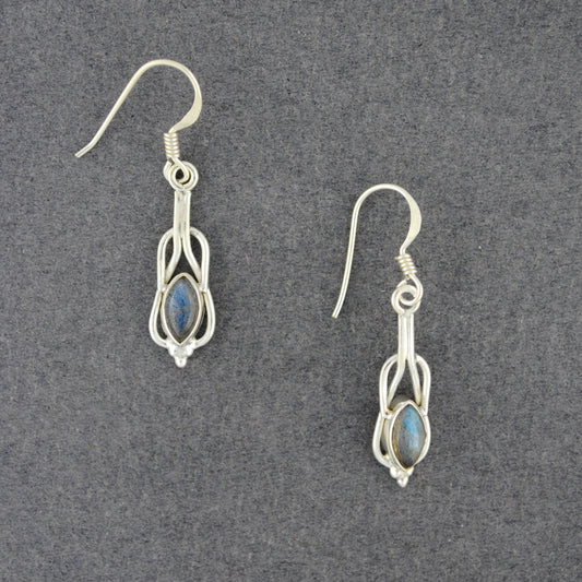 Sterling Silver Labradorite Knot Earrings