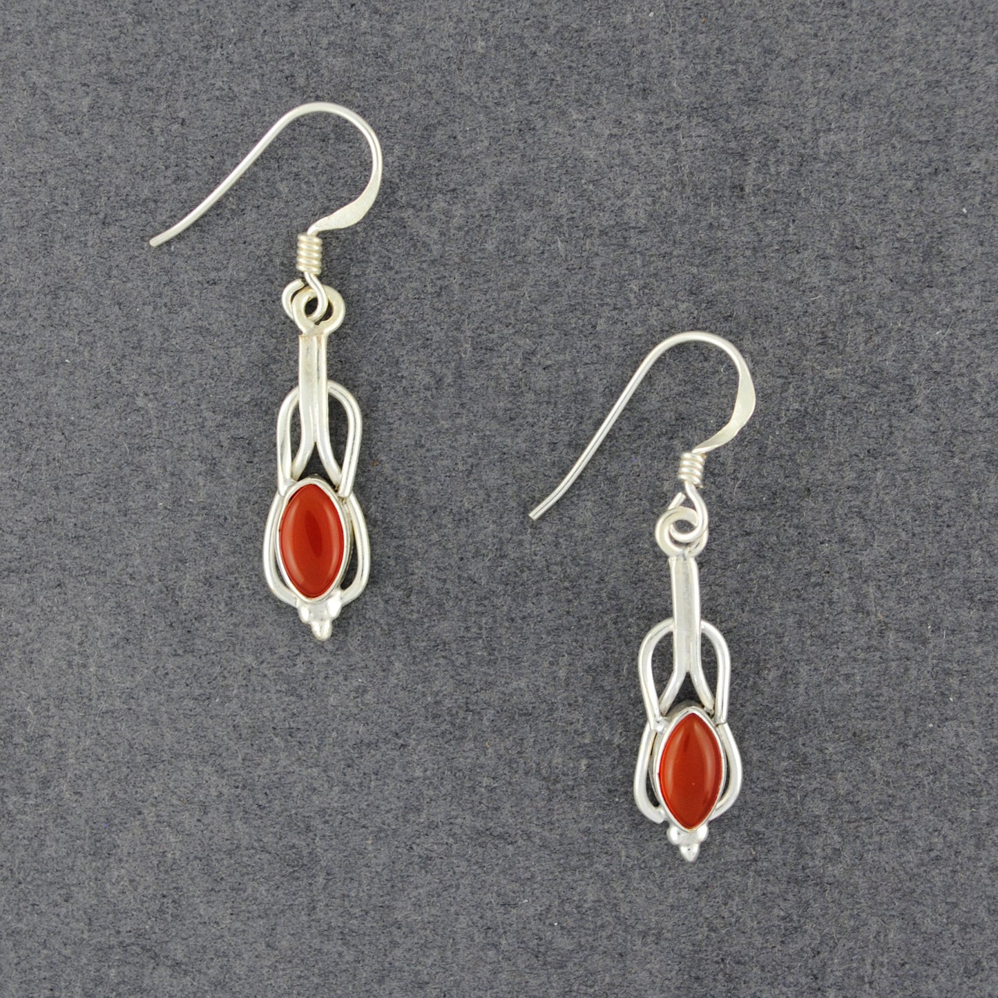 Sterling Silver Carnelian Knot Earrings