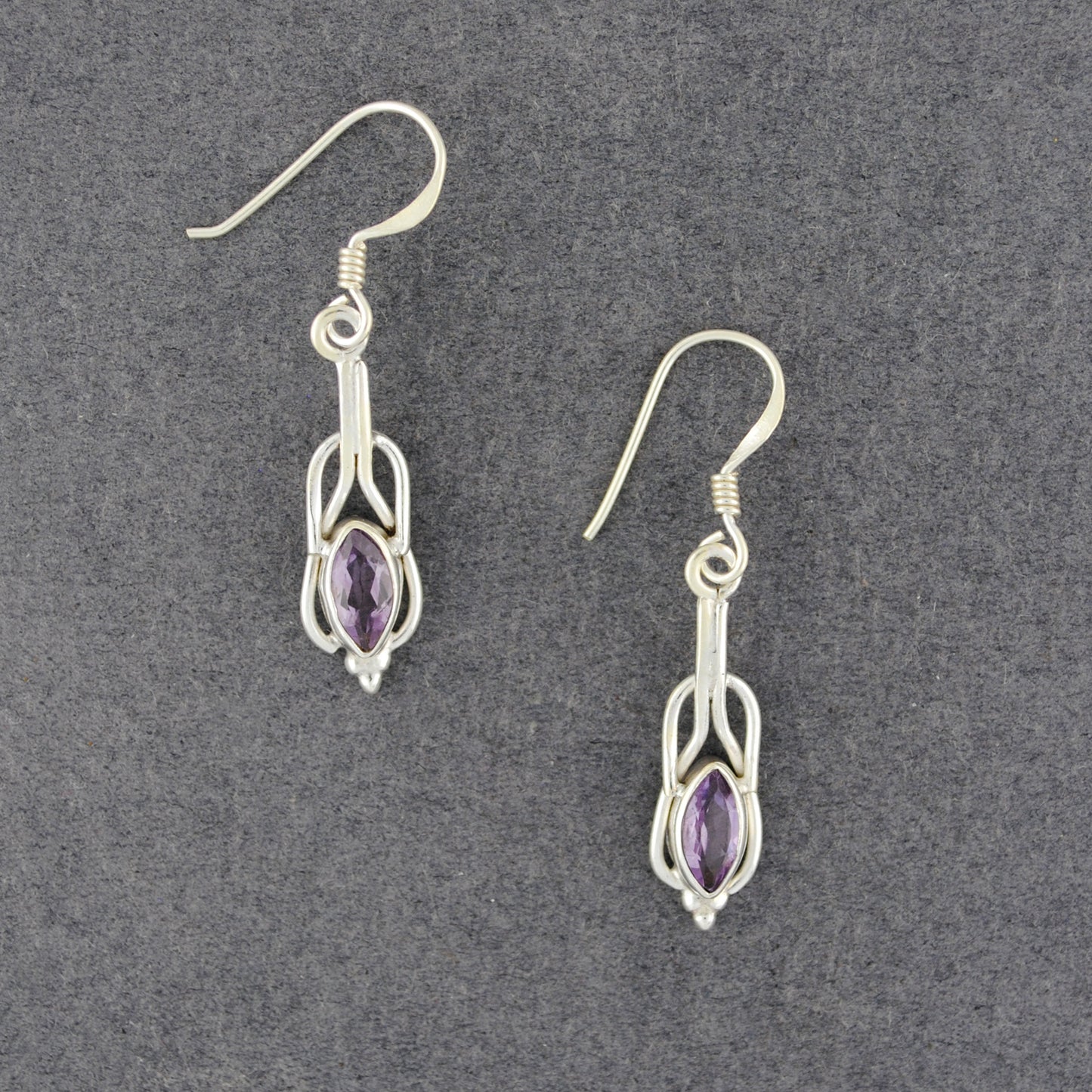 Sterling Silver Amethyst Knot Earrings