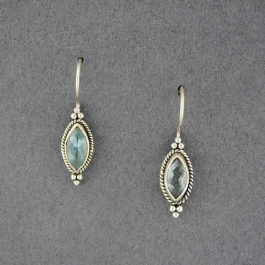 Sterling Silver Blue Topaz Marquise Earrings