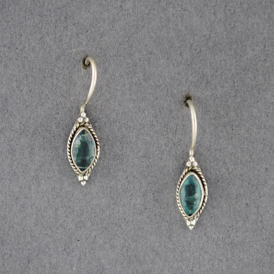 Sterling Silver Fluorite Marquise Earrings