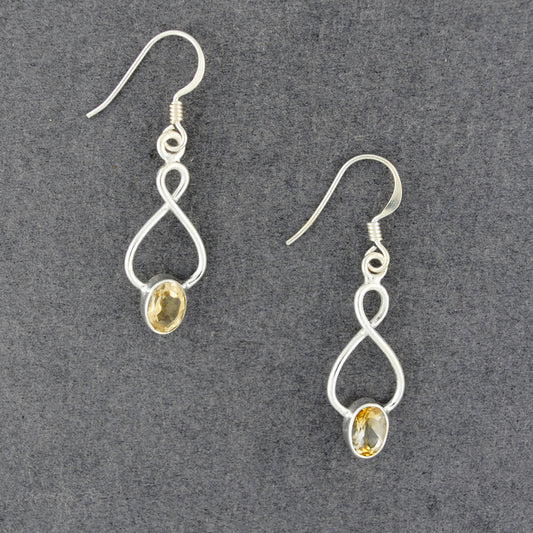 Sterling Silver Citrine Looped Earrings