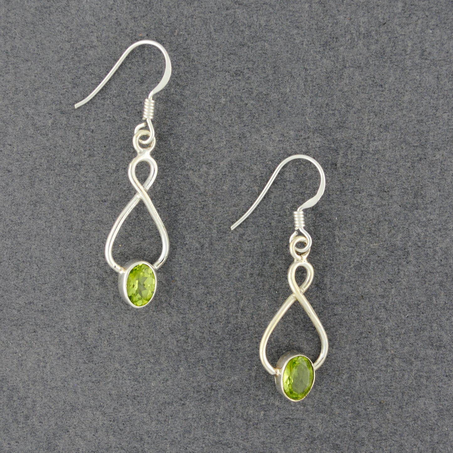 Sterling Silver Peridot Looped Earrings