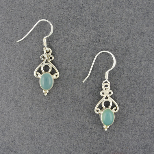 Sterling Silver Chalcedony Dangle Earrings