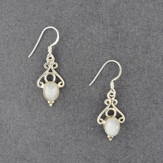 Sterling Silver Moonstone Dangle Earrings